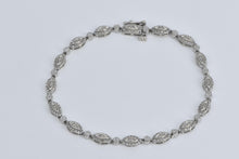 Load image into Gallery viewer, 10K Marquise Natural Diamond Halo Tennis Bracelet 7.5&quot; White Gold