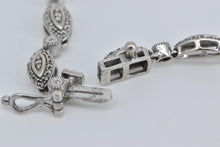 Load image into Gallery viewer, 10K Marquise Natural Diamond Halo Tennis Bracelet 7.5&quot; White Gold
