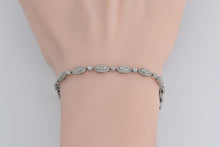 Load image into Gallery viewer, 10K Marquise Natural Diamond Halo Tennis Bracelet 7.5&quot; White Gold