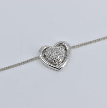 Load image into Gallery viewer, 14K 0.50 Ctw Natural Diamond Heart Chain Necklace 17.25&quot; White Gold