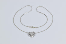 Load image into Gallery viewer, 14K 0.50 Ctw Natural Diamond Heart Chain Necklace 17.25&quot; White Gold