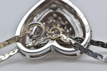 Load image into Gallery viewer, 14K 0.50 Ctw Natural Diamond Heart Chain Necklace 17.25&quot; White Gold