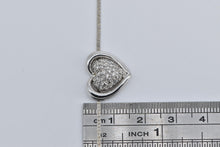 Load image into Gallery viewer, 14K 0.50 Ctw Natural Diamond Heart Chain Necklace 17.25&quot; White Gold
