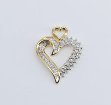 Load image into Gallery viewer, 10K Vintage Natural Diamond Heart Love Symbol Pendant Yellow Gold