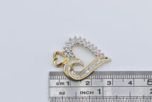 Load image into Gallery viewer, 10K Vintage Natural Diamond Heart Love Symbol Pendant Yellow Gold