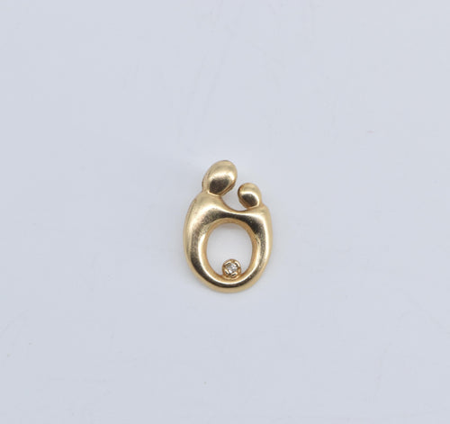 14K Kabana Parent and Child Mom Mother's Day Pendant Yellow Gold