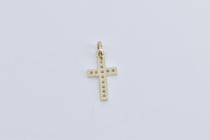 10K Cross Christian Faith Symbol Cubic Zirconia Charm/Pendant Yellow Gold