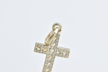 Load image into Gallery viewer, 10K Cross Christian Faith Symbol Cubic Zirconia Charm/Pendant Yellow Gold