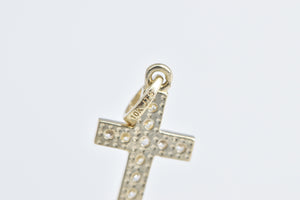 10K Cross Christian Faith Symbol Cubic Zirconia Charm/Pendant Yellow Gold