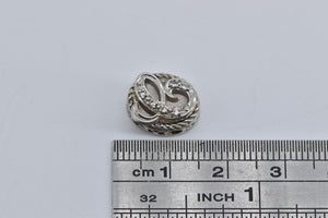 14K C Cursive Diamond Letter Slide Bracelet Charm/Pendant White Gold