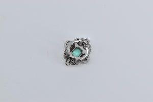 Platinum Natural Emerald Ornate Diamond Statement Pendant
