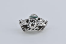Load image into Gallery viewer, Platinum Natural Emerald Ornate Diamond Statement Pendant