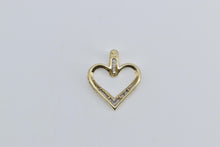 Load image into Gallery viewer, 10K Baguette Diamond Heart Love Symbol Pendant Yellow Gold