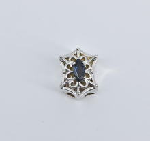 Load image into Gallery viewer, 14K Sapphire Filigree Scalloped Slide Bracelet Charm/Pendant White Gold
