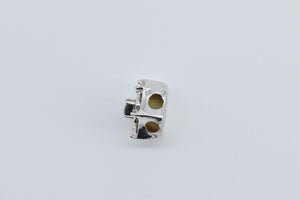 14K Sapphire Filigree Scalloped Slide Bracelet Charm/Pendant White Gold