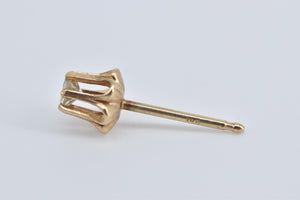 14K Single Diamond Solitaire Classic Stud Earring Yellow Gold
