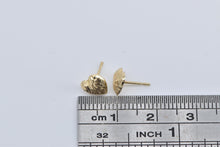 Load image into Gallery viewer, 14K Diamond Cut Heart Love Symbol Stud Earrings Yellow Gold