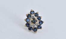 Load image into Gallery viewer, 14K Pear Tear Drop Diamond Sapphire Single Stud Earring Yellow Gold