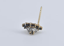 Load image into Gallery viewer, 14K Pear Tear Drop Diamond Sapphire Single Stud Earring Yellow Gold