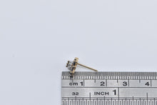 Load image into Gallery viewer, 14K Pear Tear Drop Diamond Sapphire Single Stud Earring Yellow Gold