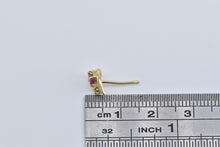 Load image into Gallery viewer, 14K Ruby Diamond Accent Curved Single Stud Earring Yellow Gold