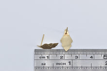 Load image into Gallery viewer, 14K Diamond Cut Leaf Design Vintage Stud Earrings Yellow Gold