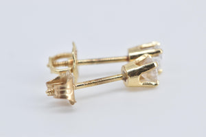 14K 0.25 Ctw Diamond Solitaire Classic Stud Earrings Yellow Gold