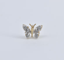 Load image into Gallery viewer, 14K Diamond Butterfly Change Symbol Single Stud Earring Yellow Gold