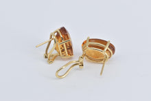 Load image into Gallery viewer, 14K Oval Citrine Ornate French Clip Statement Earrings Yellow Gold