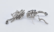 Load image into Gallery viewer, 14K Sapphire Natural Diamond Statement Cluster Earrings White Gold