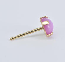 Load image into Gallery viewer, 14K Vintage Syn. Pink Sapphire Single Stud Earring Yellow Gold