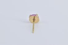 Load image into Gallery viewer, 14K Vintage Syn. Pink Sapphire Single Stud Earring Yellow Gold