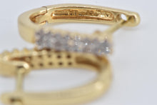 Load image into Gallery viewer, 14K 0.32 Ctw Diamond Oval Fashion Hoop 15.8mm Earrings Yellow Gold