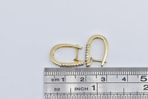 14K 0.32 Ctw Diamond Oval Fashion Hoop 15.8mm Earrings Yellow Gold