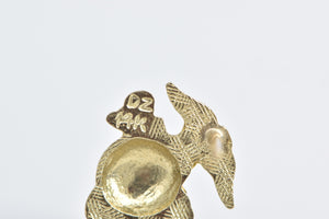 14K United States Marine Corps USMC Single Stud Earring Yellow Gold