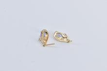 Load image into Gallery viewer, 10K Oval Tanzanite CZ Accent Curved Stud Earrings Yellow Gold