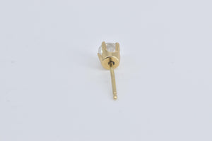 14K 0.25 Ct Natural Diamond Solitaire Stud Earring Yellow Gold