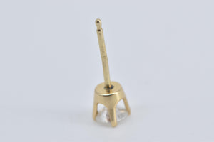 14K 0.25 Ct Natural Diamond Solitaire Stud Earring Yellow Gold