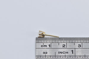 14K 0.25 Ct Natural Diamond Solitaire Stud Earring Yellow Gold