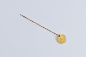 9K 1849 Type One $1 One Dollar Gold Coin Stick Pin Yellow Gold