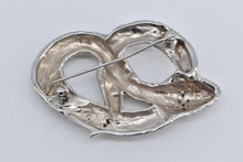 Load image into Gallery viewer, 14K Ornate Natural Diamond Ruby Eye Snake Serpent Pin/Brooch White Gold