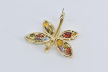 Load image into Gallery viewer, 14K Rainbow Stone Encrusted Dragonfly Statement Pin/Brooch Yellow Gold
