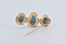 Load image into Gallery viewer, 18K Victorian Pear Tear Drop Turquoise Ornate Pin/Brooch Yellow Gold