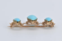 Load image into Gallery viewer, 18K Victorian Pear Tear Drop Turquoise Ornate Pin/Brooch Yellow Gold