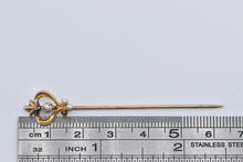 Load image into Gallery viewer, 14K Vintage Diamond Seed Pearl Heart Stick Pin Yellow Gold