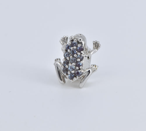 14K Encrusted Frog Toad Slide Bracelet Charm/Pendant White Gold