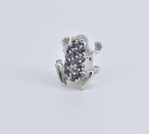 14K Encrusted Frog Toad Slide Bracelet Charm/Pendant White Gold