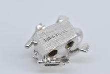 Load image into Gallery viewer, 14K Encrusted Frog Toad Slide Bracelet Charm/Pendant White Gold