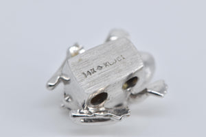 14K Encrusted Frog Toad Slide Bracelet Charm/Pendant White Gold
