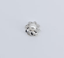 Load image into Gallery viewer, 14K Pearl Flower Swirl Slide Bracelet Charm/Pendant White Gold
